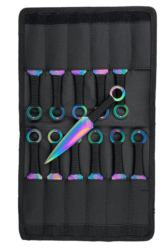 Target Master 8 1/2" Ninja Kunai 12 PCS Rainbow Set
