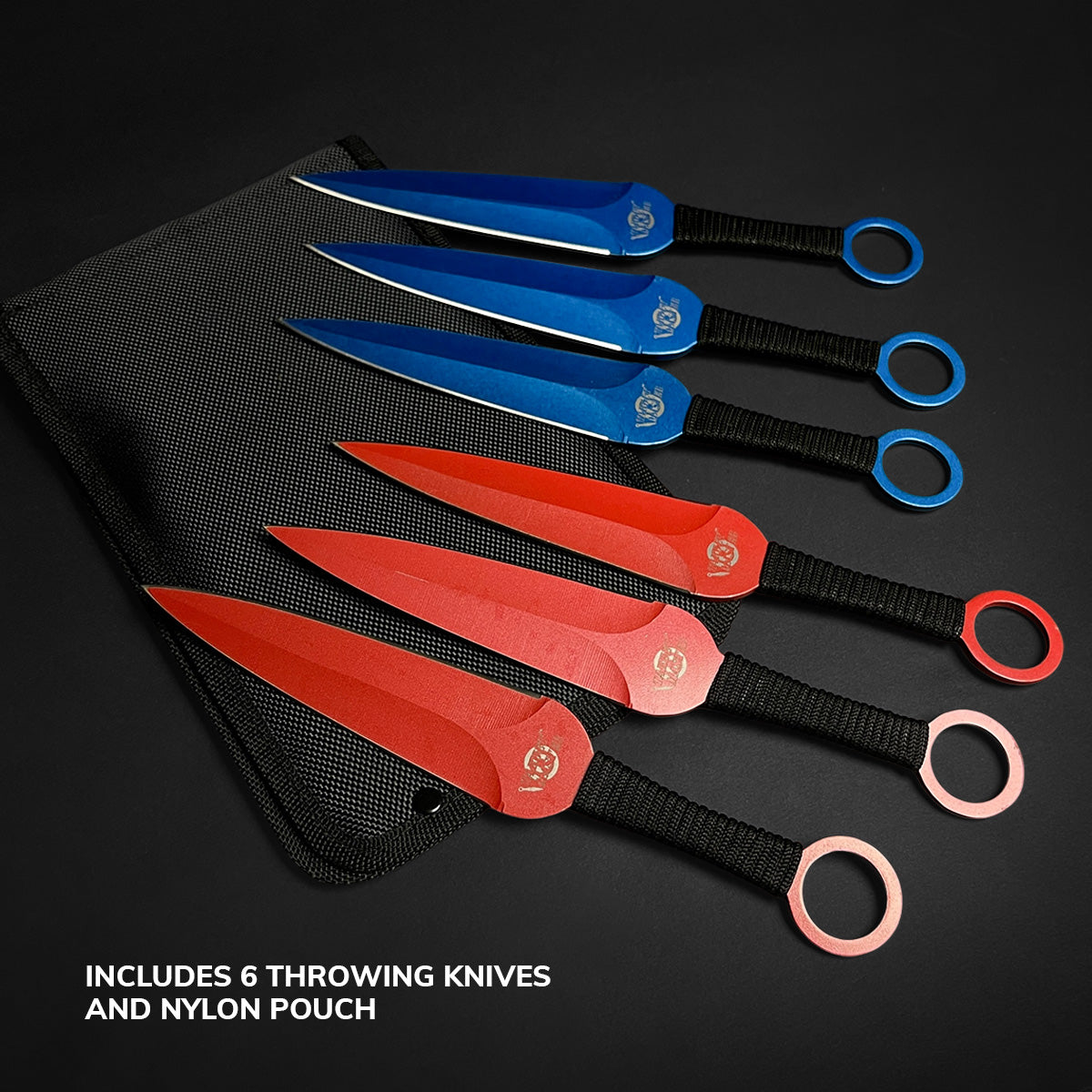 Target Master 6 PCS Blue & Red 9" Ninja Kunai Set w/ Dart Board