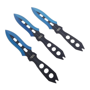 Target Master 3 PC Blue Throwing Knife Set w/ Sheath