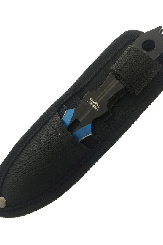Target Master 3 PC Blue Throwing Knife Set w/ Sheath