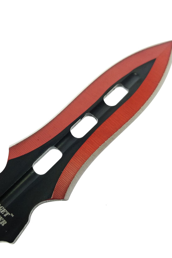 Target Master 3 PC Red Throwing Knife Set w/ Sheath