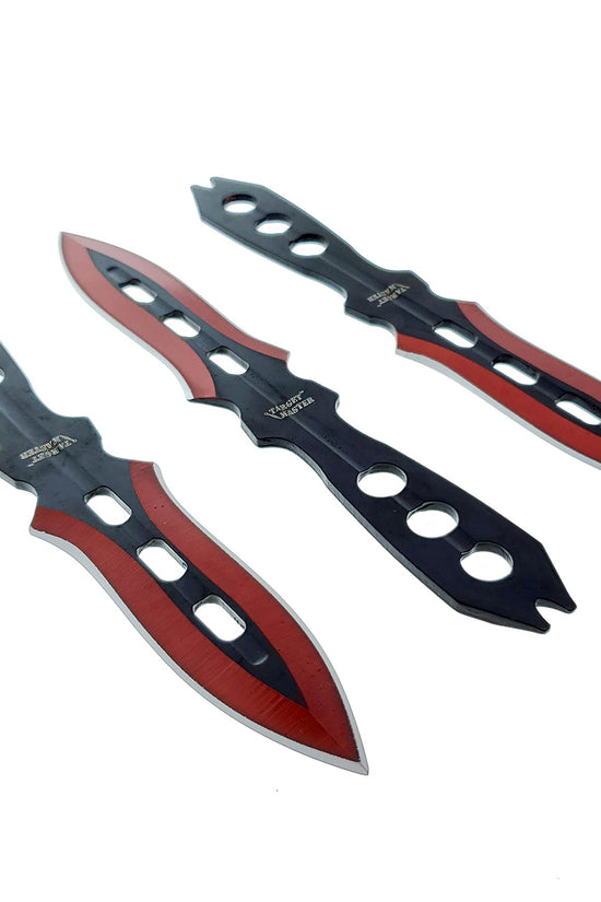 Target Master 3 PC Red Throwing Knife Set w/ Sheath