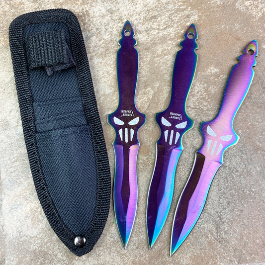 Target Master 8" Rainbow 3 Pcs Throwing knife Set