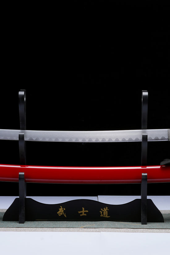 3 PCS Samurai Sword Set - Red Katana , Wakizashi and Tanto Set