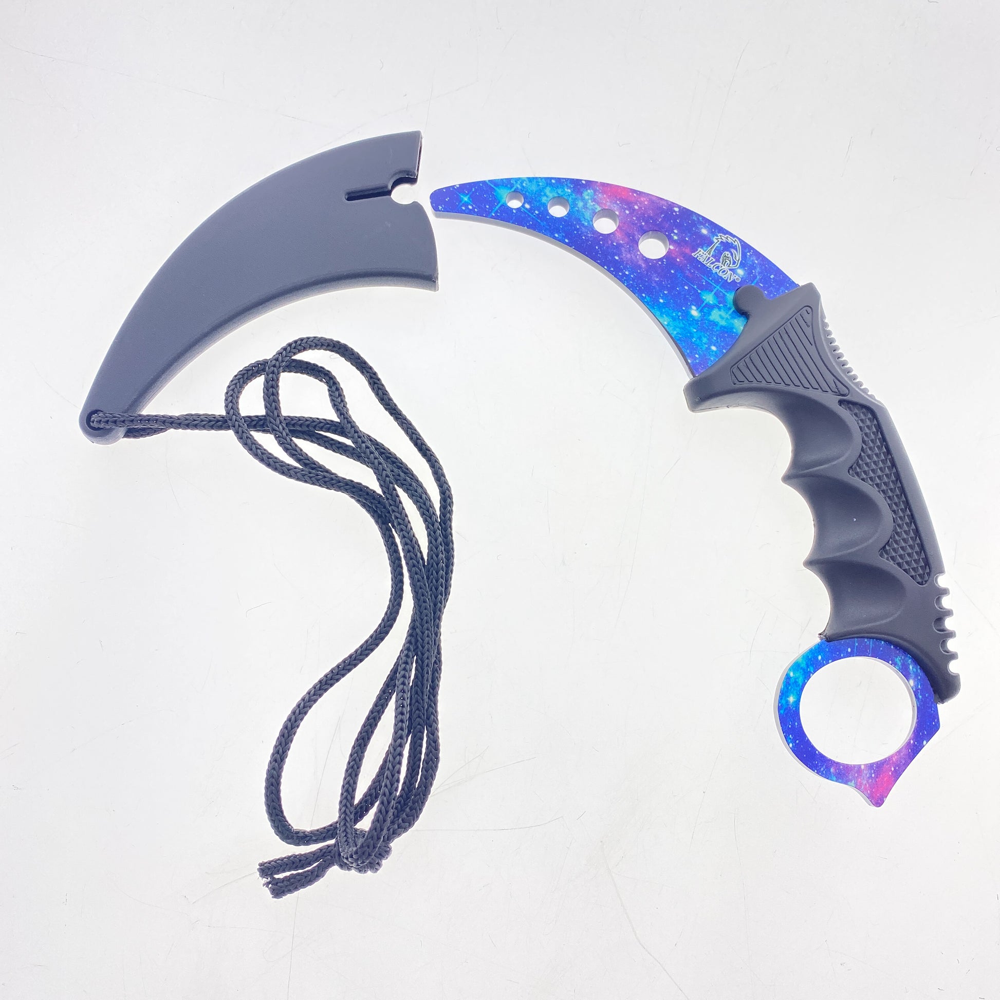 7 1/2" Purple Karambit Trainer Neck Knife