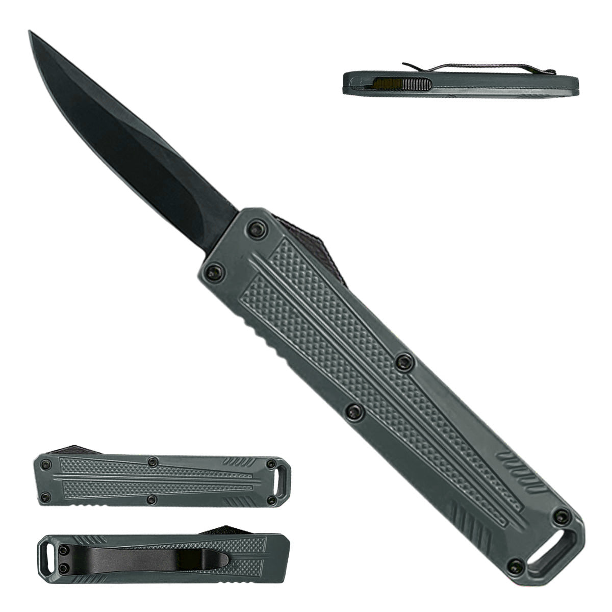 California Legal Gray Mini OTF Knife - 2" 440 Blade | BOA158GY