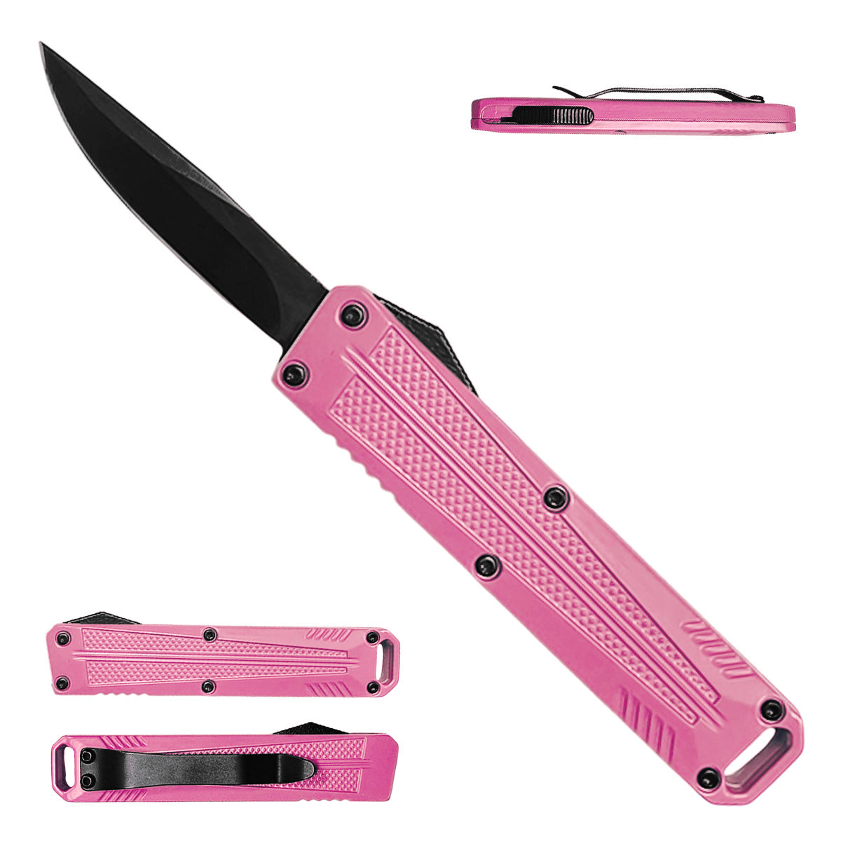 California Legal Pink Mini OTF Knife - 2" 440 Blade | BOA158PK
