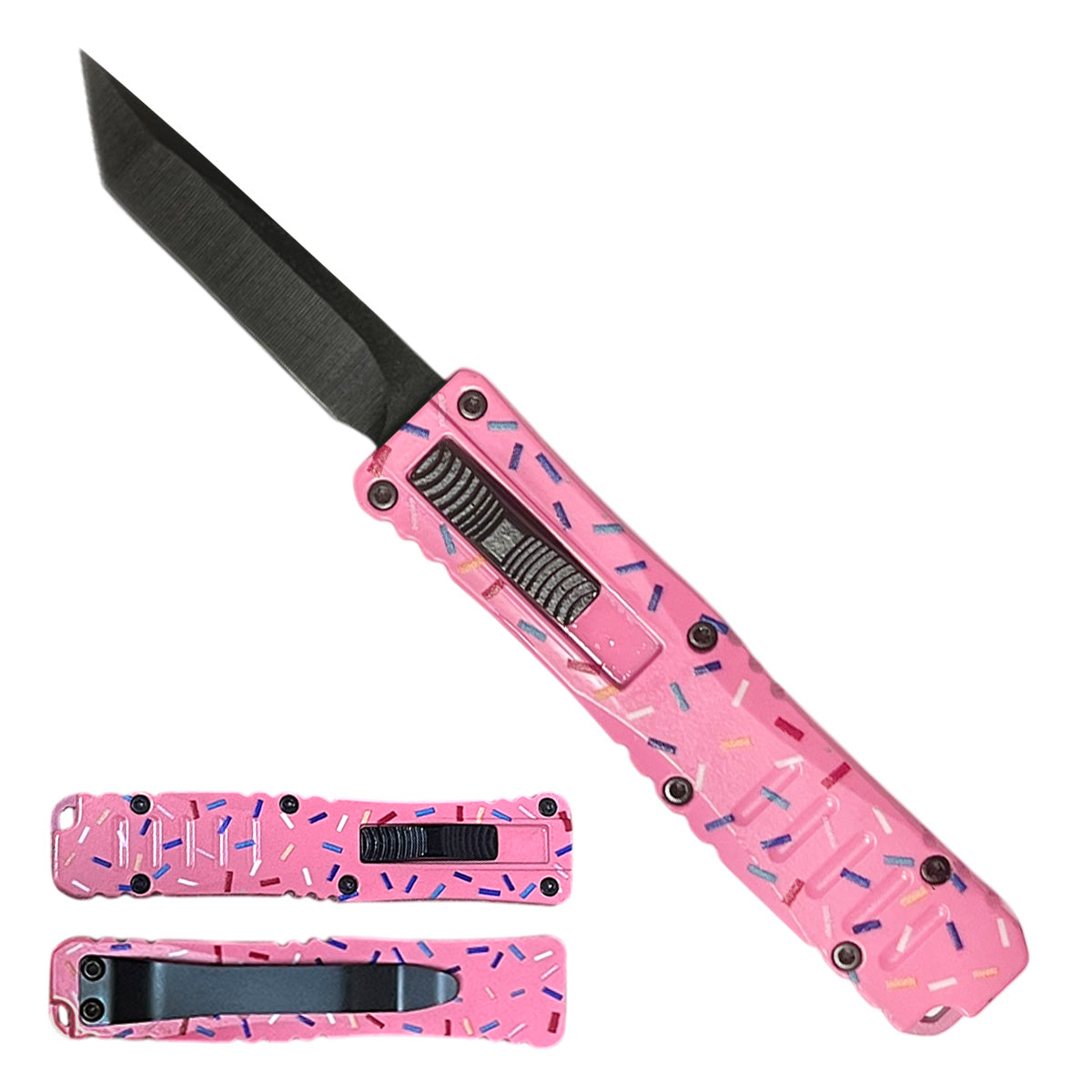 California Legal Sprinkles Pink Mini OTF Knife - 2" Tanto Blade | BOA160PIC