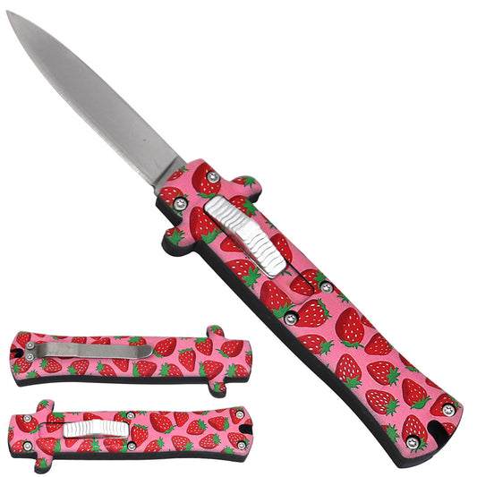 Mini OTF Knife – Strawberries Handle