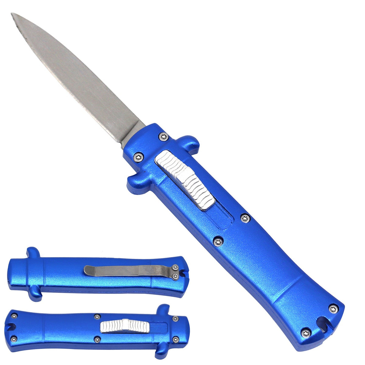 California Legal Blue Mini OTF Knife - 2" 440 Blade | BOA201NV