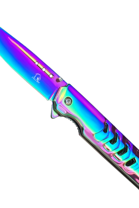 Buy Spring Assisted Pocket Knife - Rainbow Falcon Pocket Knife