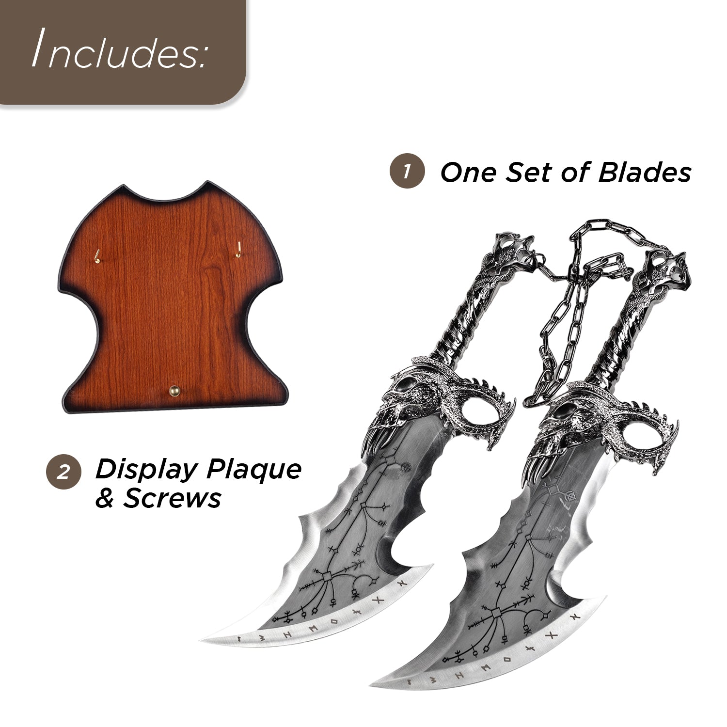 Double Daggers Decorative Set: Includes Plaque