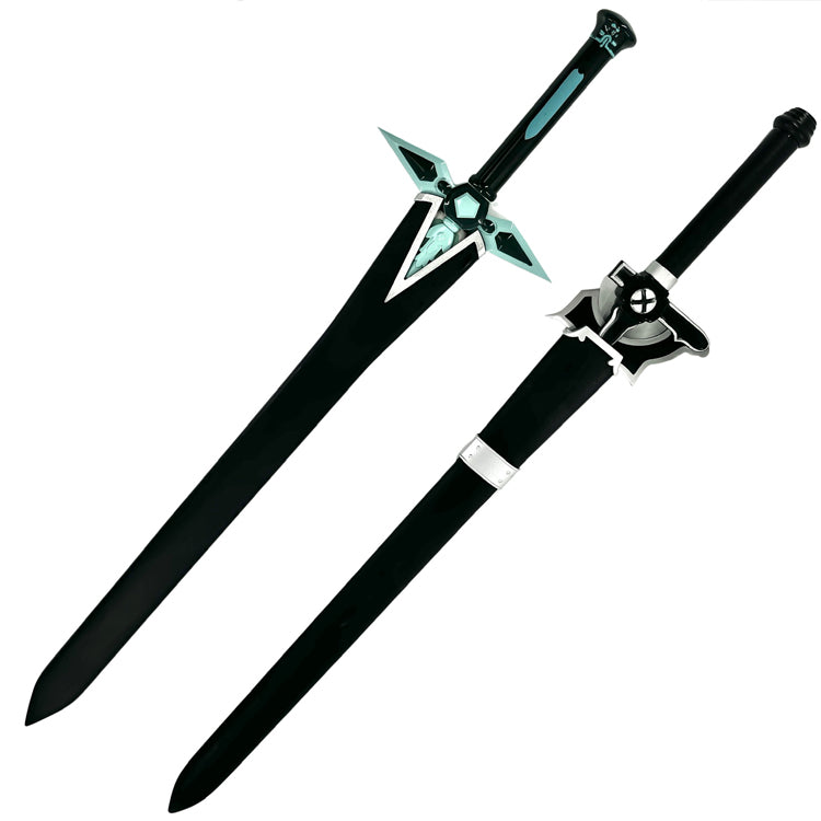 42" Black & Green Anime Fantasy Sword w/ Wooden Scabbard