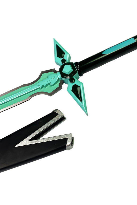 40"  Anime Green Long Sword w/ Faux Leather Sheath