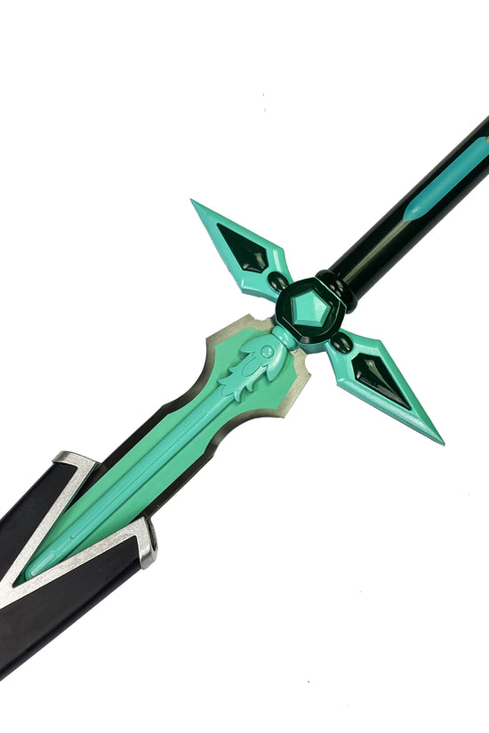 40"  Anime Green Long Sword w/ Faux Leather Sheath