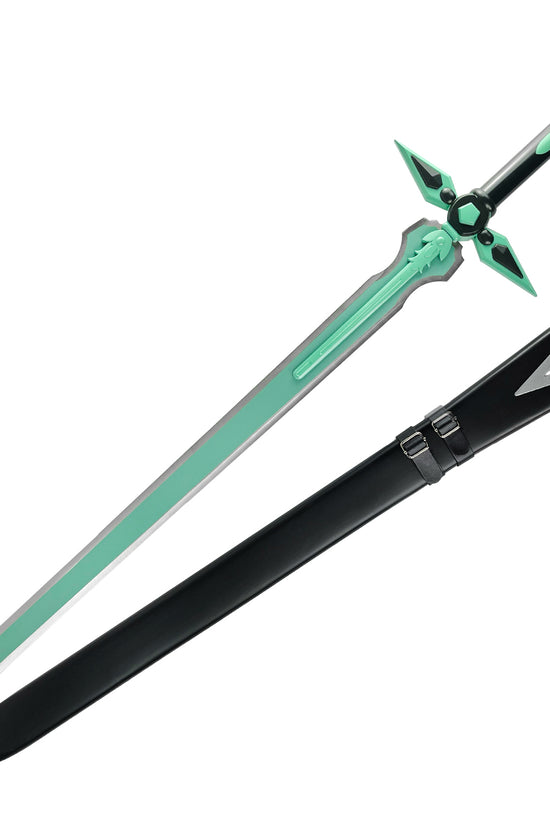40"  Anime Green Long Sword w/ Faux Leather Sheath