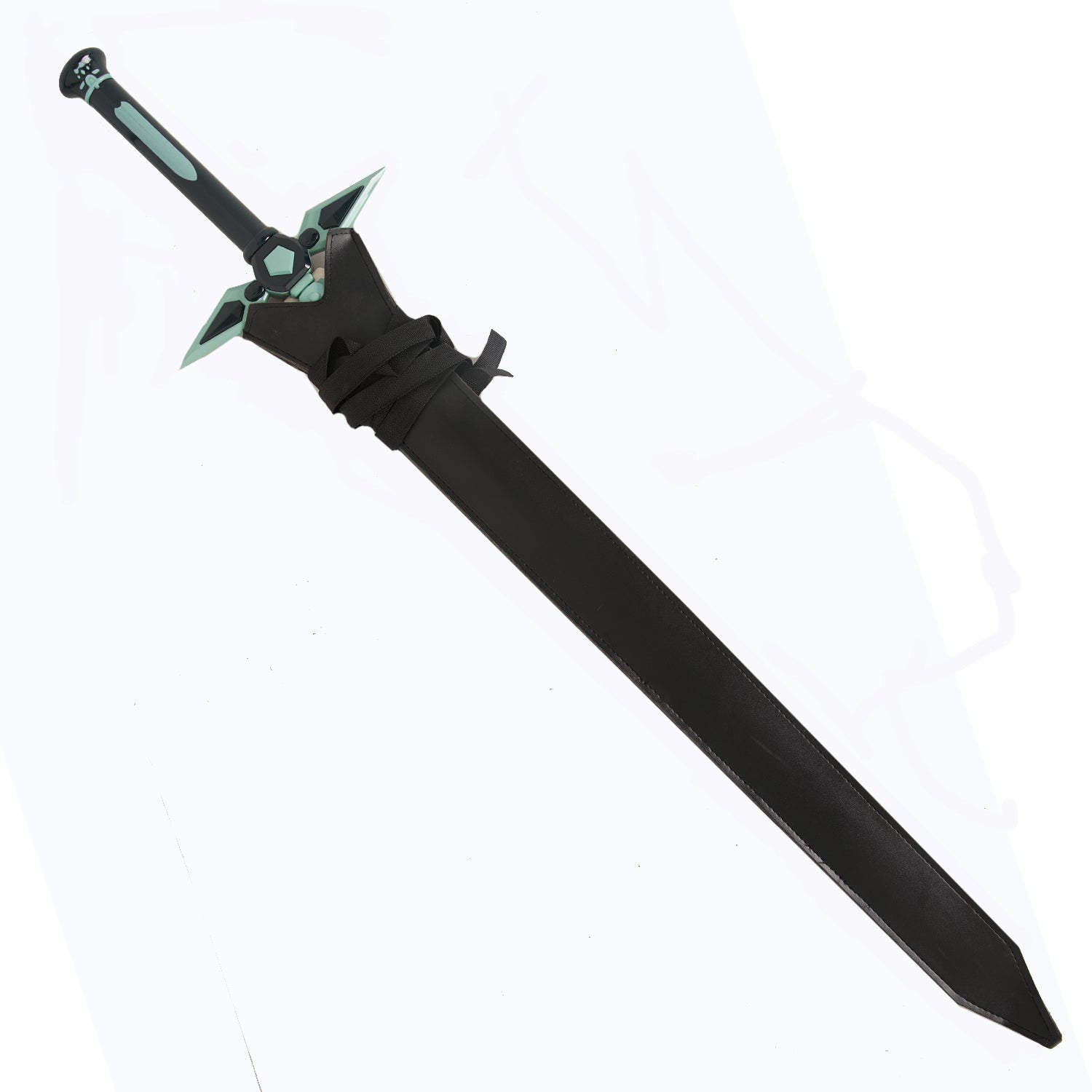 40"  Anime Green Long Sword w/ Faux Leather Sheath