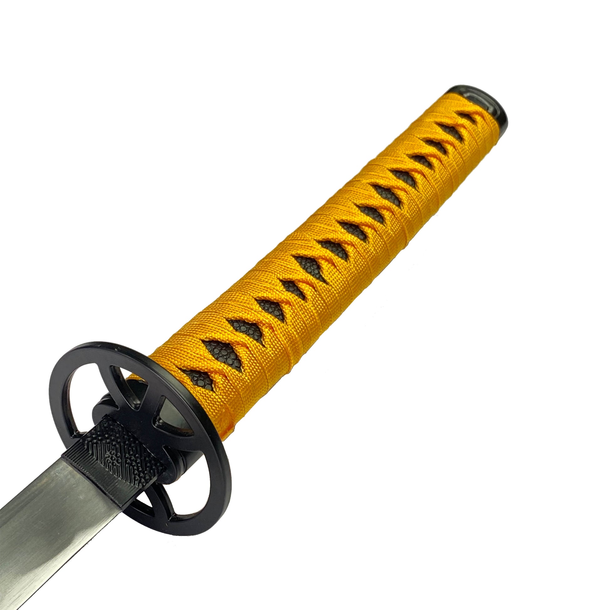 40" Metal Black Yellow Flowers Katana