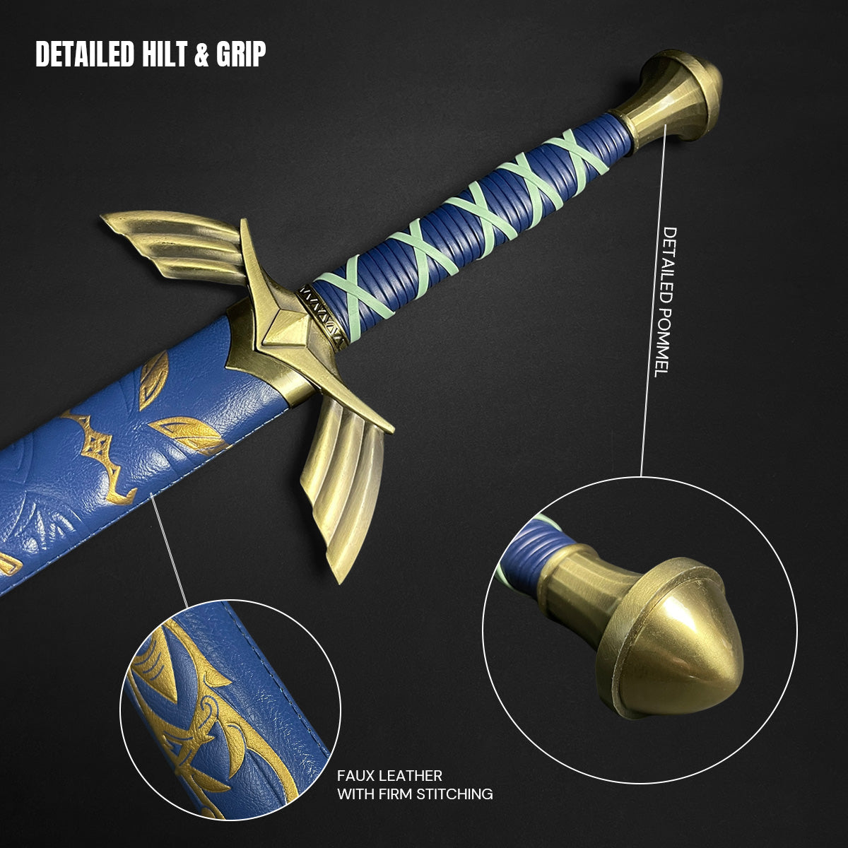 Blue Cosplay Fantasy Sword - 42" Anime Metal Sword | Guild Arms