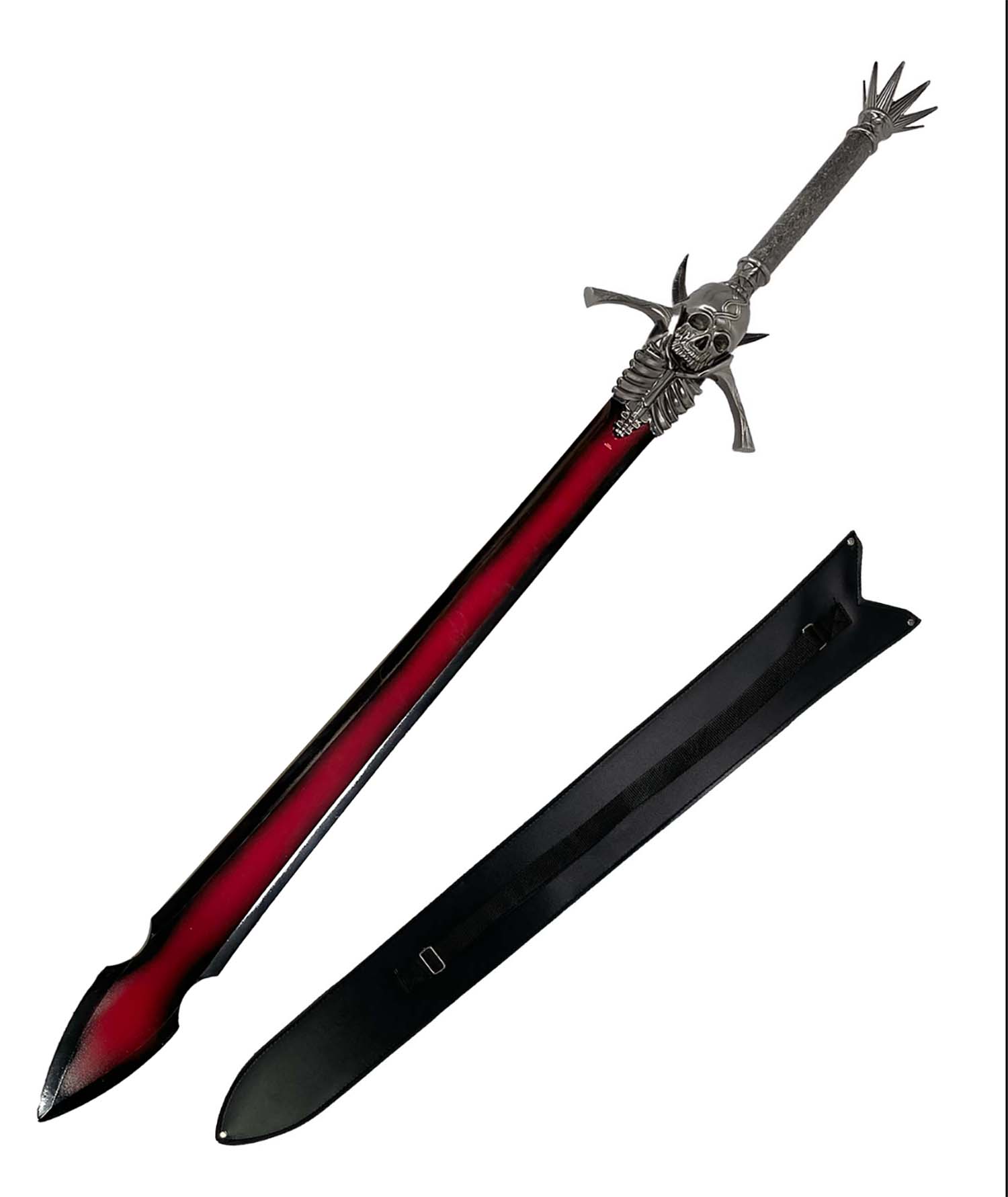 51" Overall Skull Fantasy Sword-w/black sheath