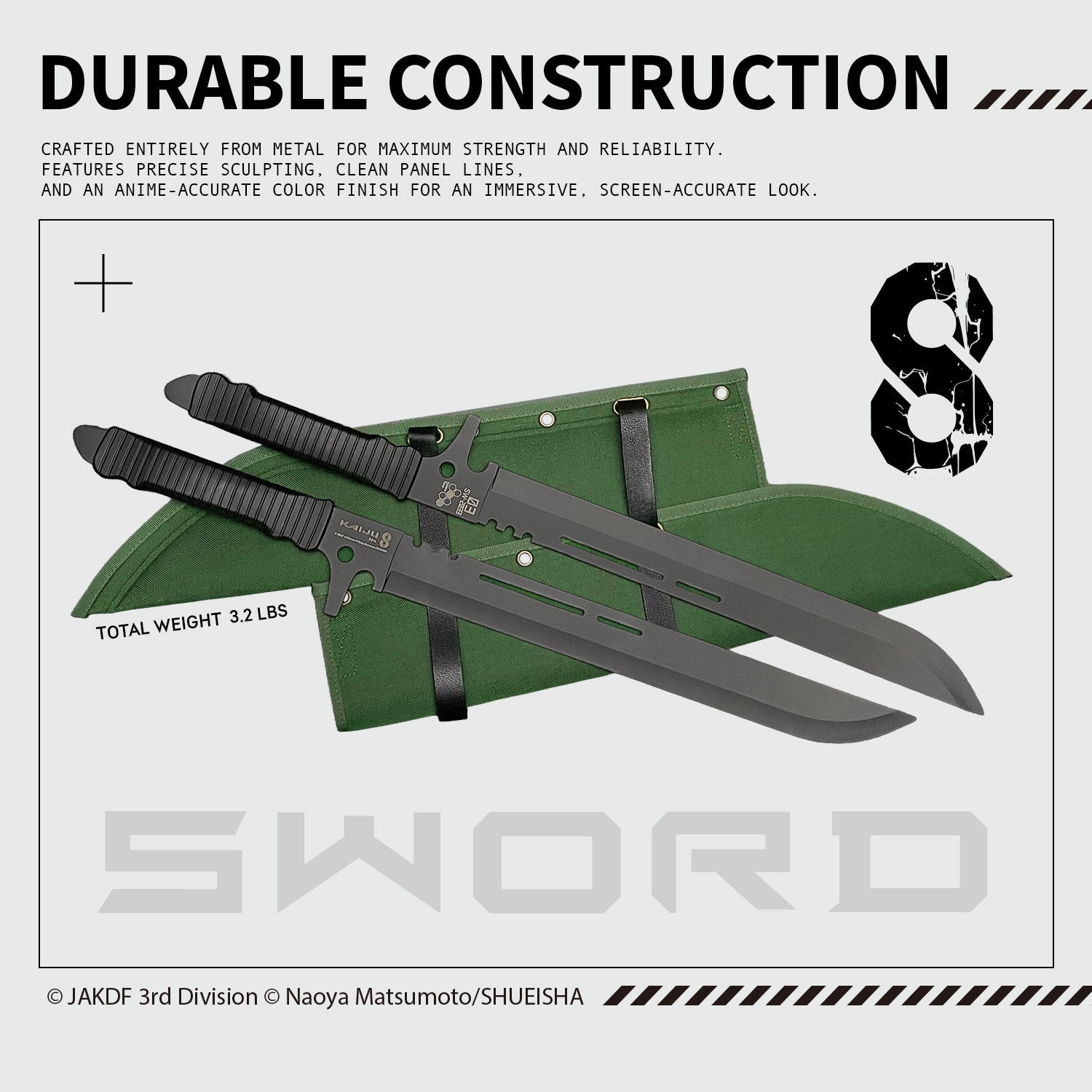 Officially Licensed Kaiju No. 8 Metal Hoshina's Swords