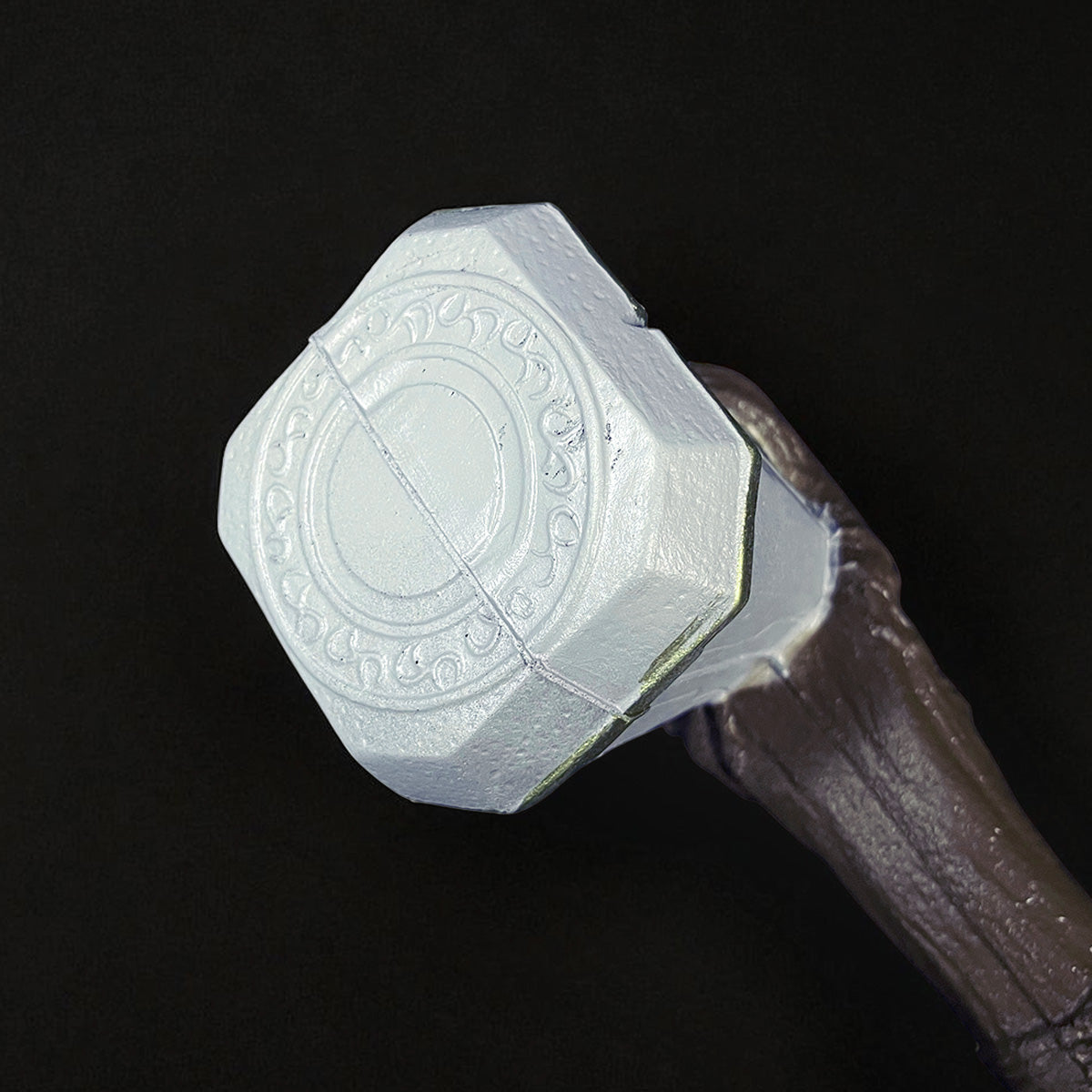Close-up of fantasy hammer head design