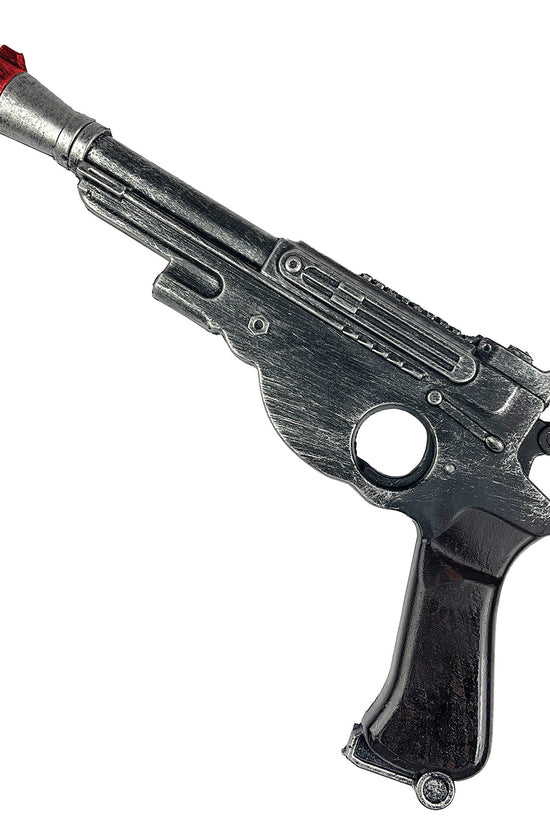 Sci-fi foam blaster prop on white background