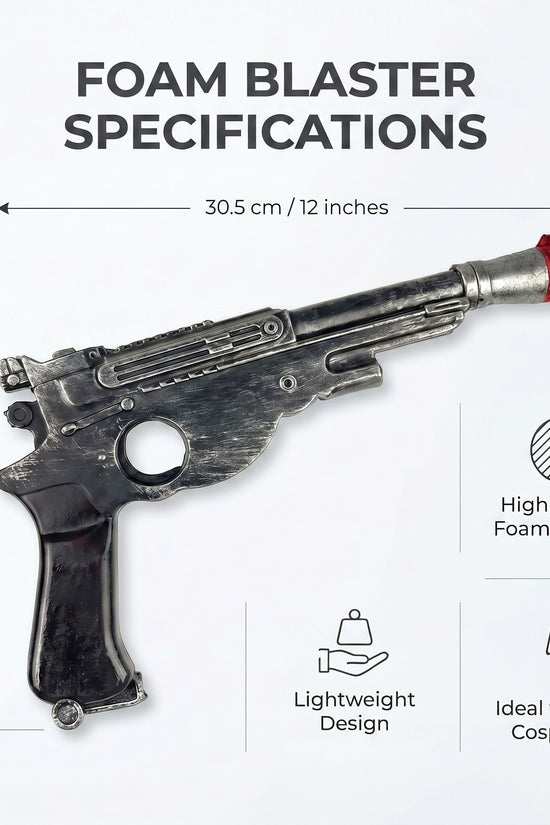 Foam blaster prop with size specifications