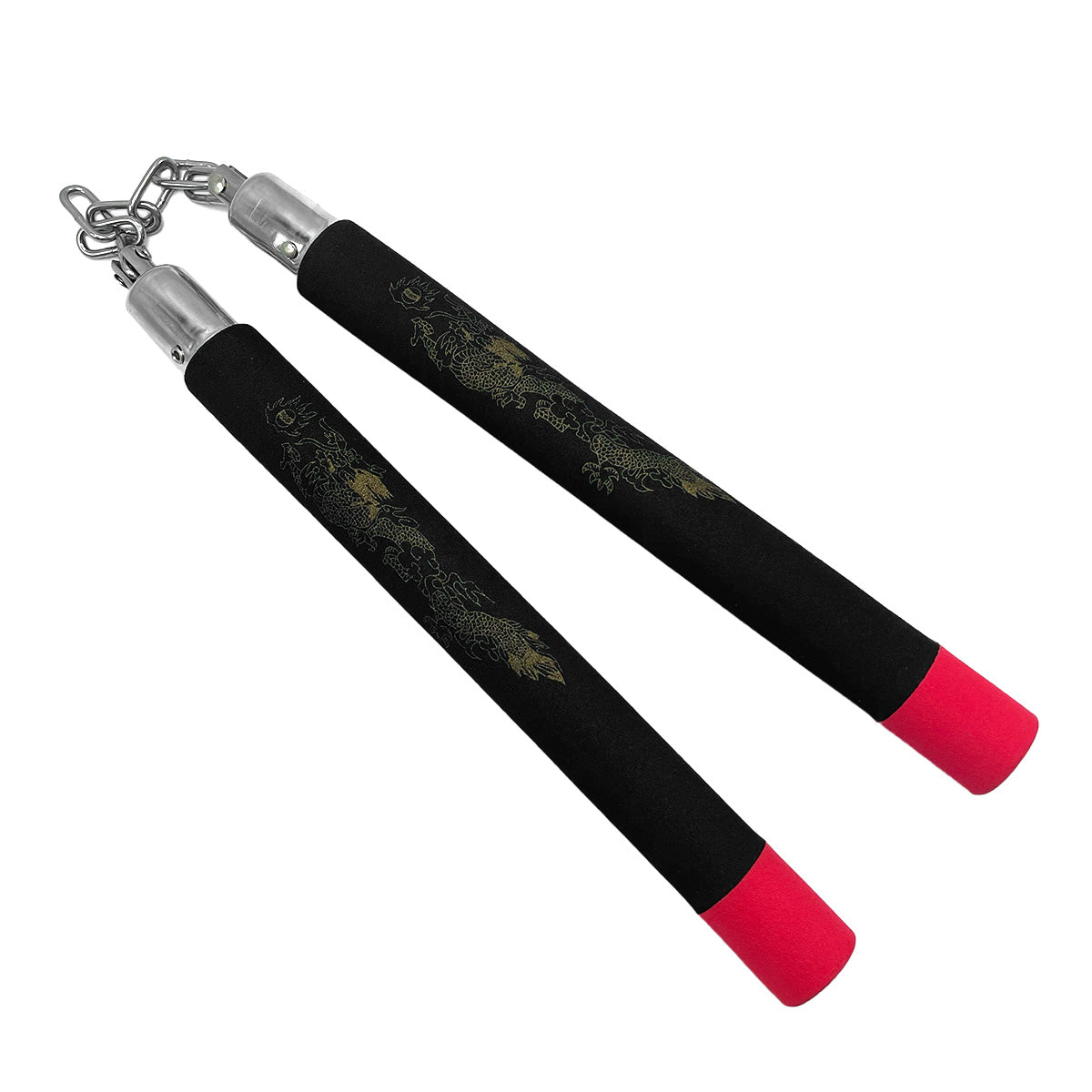 12" Black Dragon Foam Nunchaku w/ Metal Chain