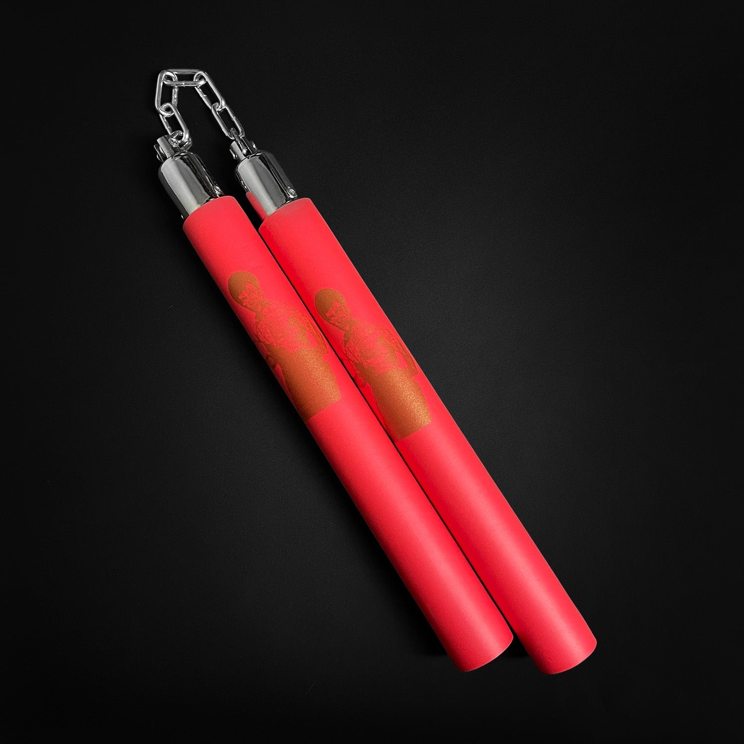 12 inch red foam Bruce nunchaku with metal chain martial arts practice gear