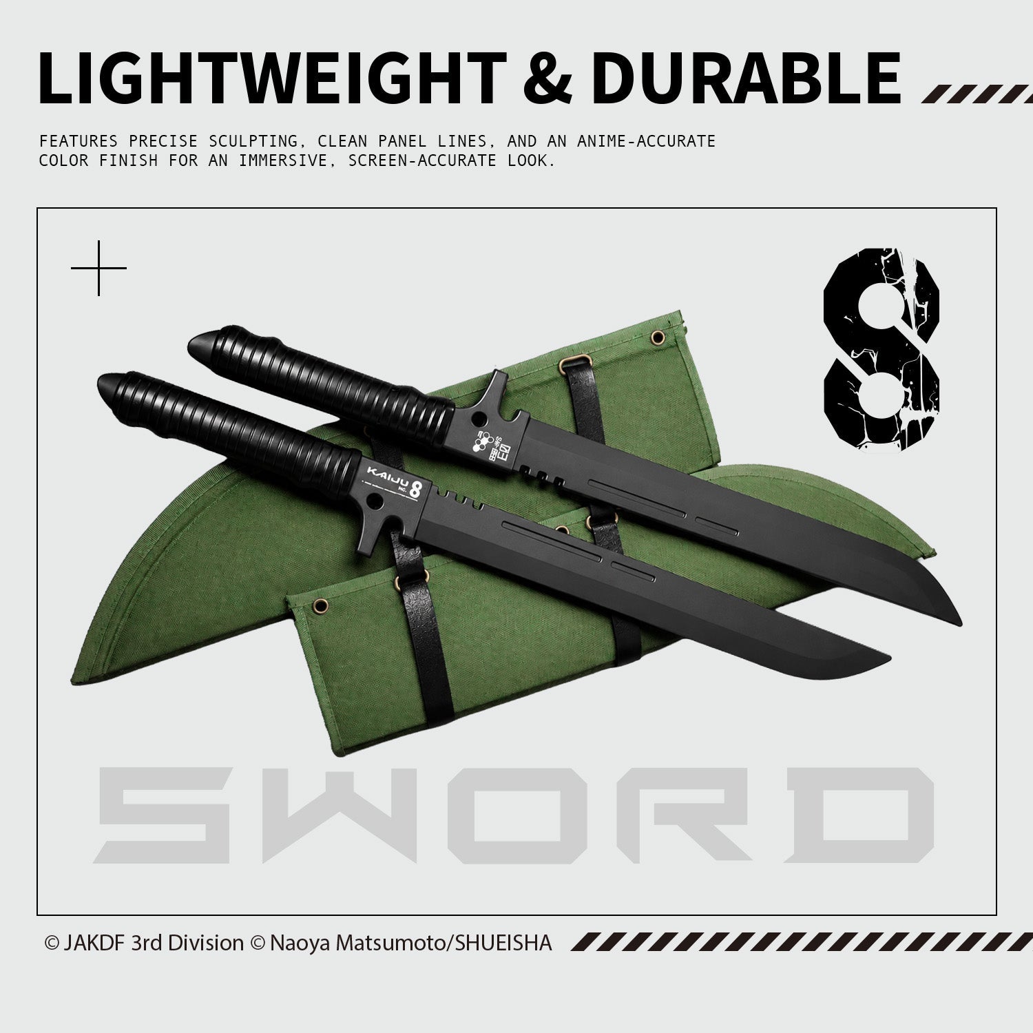 Officially Licensed Kaiju No. 8 Foam Hoshina's Swords cosplay collectible prop product photo
