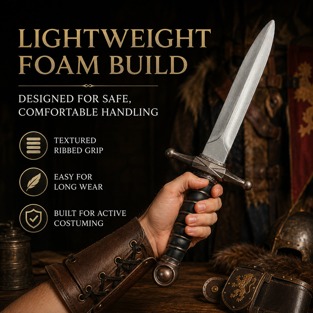 15" Medieval foam dagger