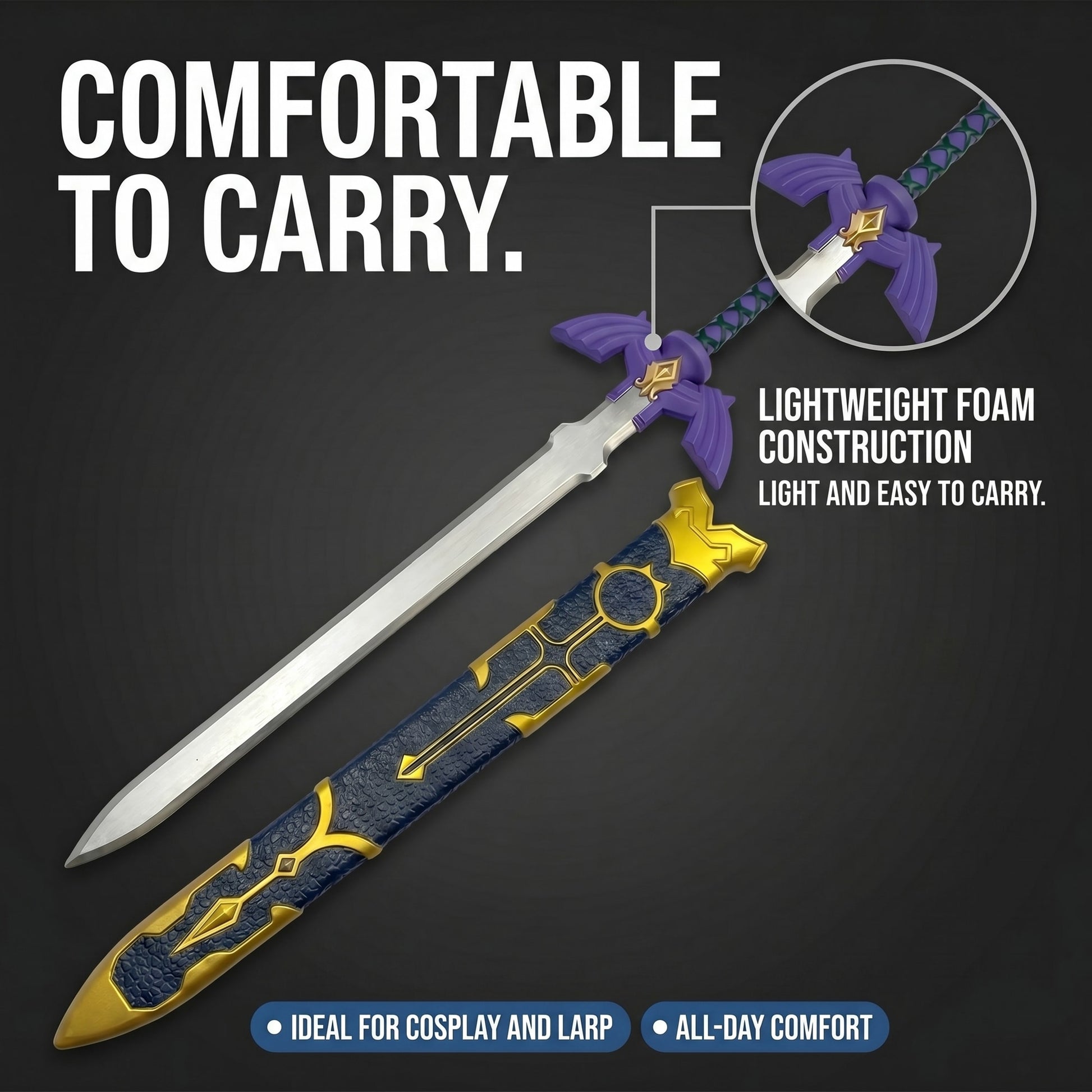36" foam sword-37" w/scabbard