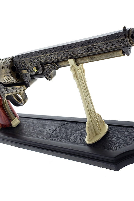 13 1/2" Decorative Antique Revolver Gun w/ Display Stand