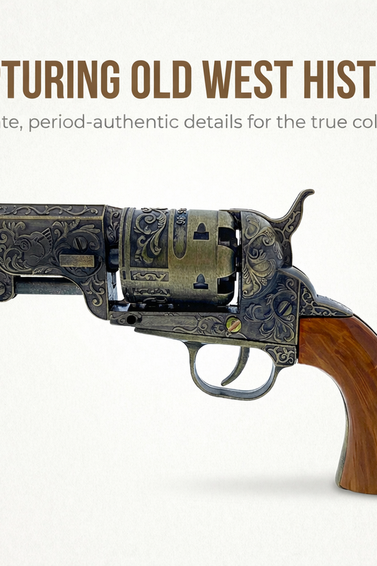13 1/2" Decorative Antique Revolver Gun w/ Display Stand