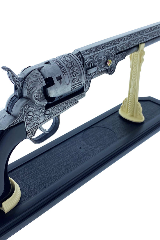 13 1/2" Decorative Antique Revolver Gun w/ Display Stand