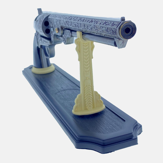 13 1/2" Decorative Antique Revolver Gun w/ Display Stand