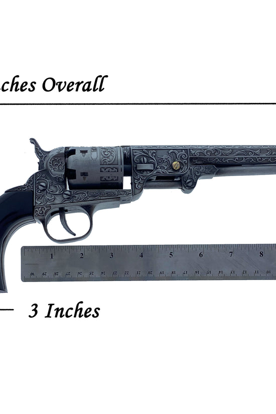13 1/2" Decorative Antique Revolver Gun w/ Display Stand