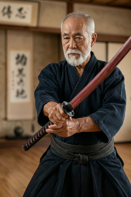 31 1/2" Bokken Red Wooden Practice Samurai Sword