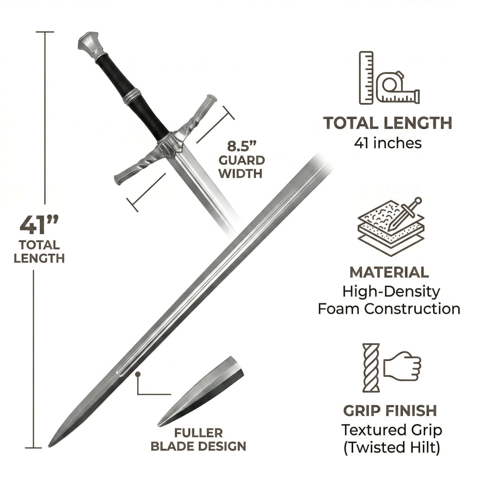 41" Medieval Foam Knight Sword