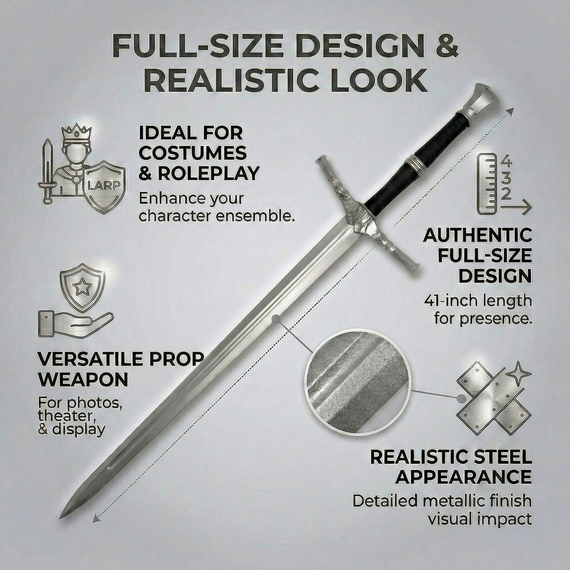 41" Medieval Foam Knight Sword