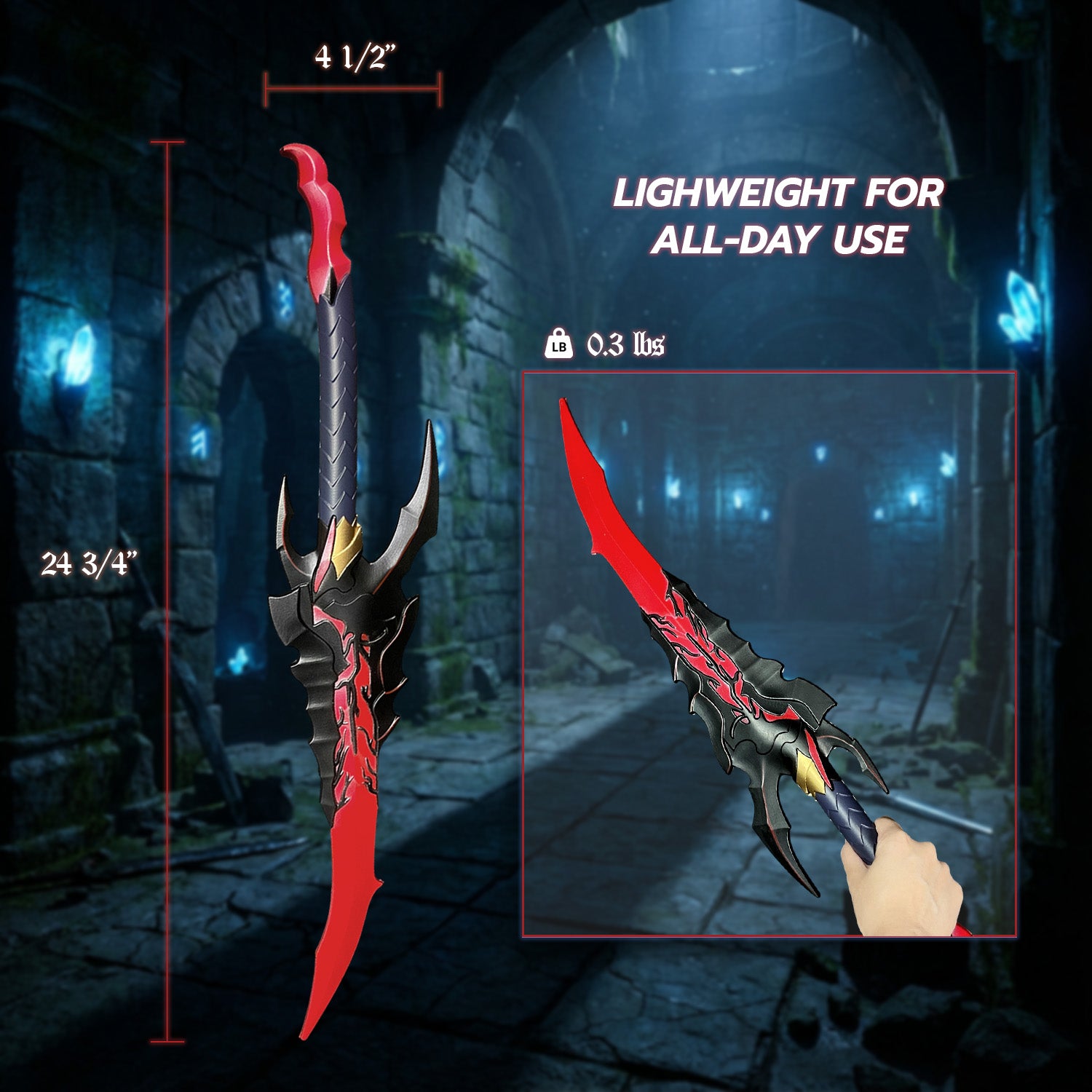 Anime Foam Wrath Dagger for Cosplay - Premium Foam Weapon | Guild Arms