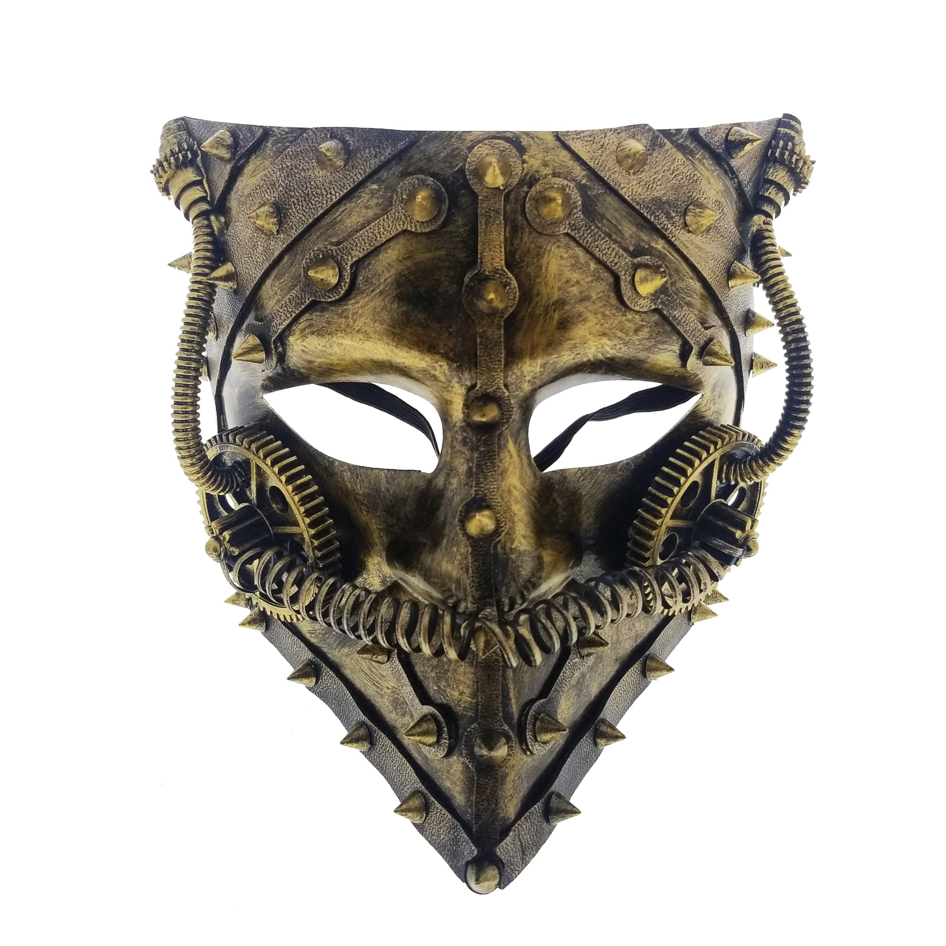 Spiked steampunk mask on white background.
