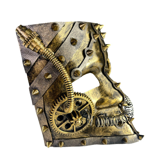 Side profile of steampunk masquerade mask.