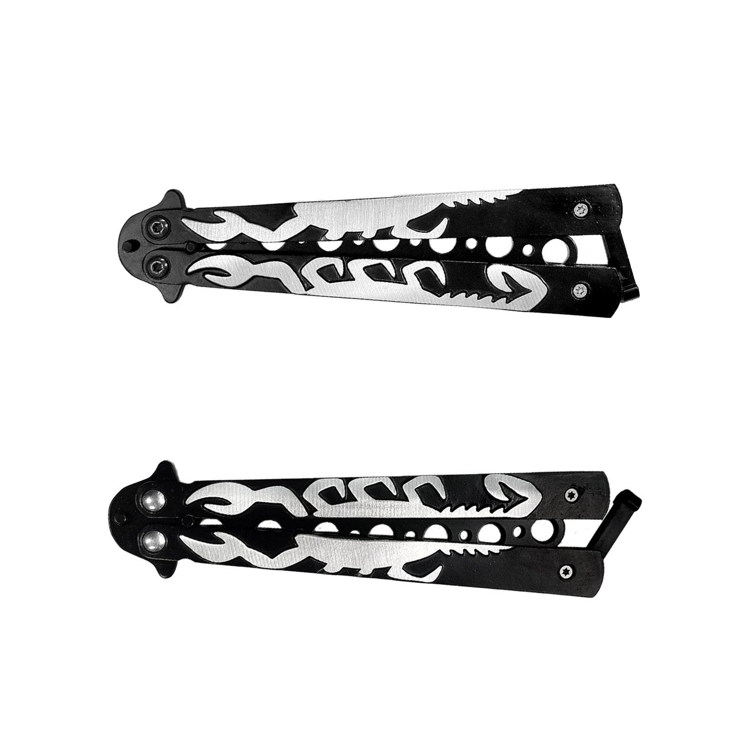 8 1/2" Black Scorpion Butterfly Training Knife