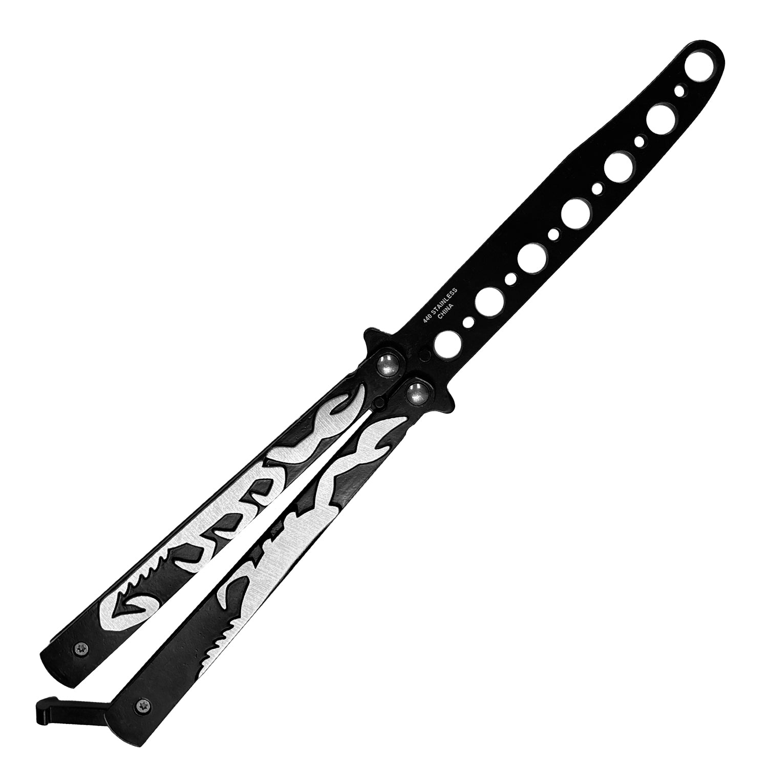 8 1/2" Black Scorpion Butterfly Training Knife