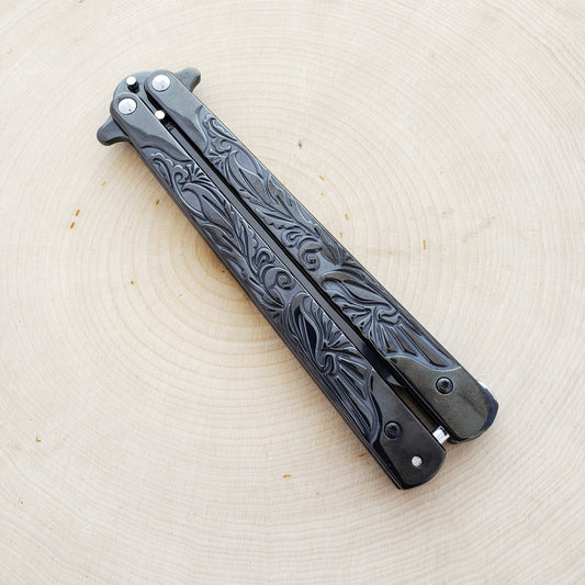 9 1/2" Black Butterfly Training Knife