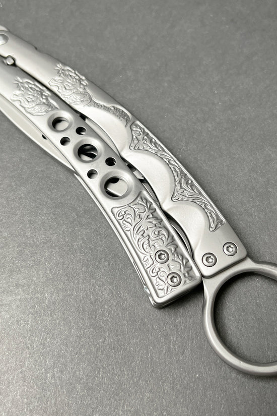 4.13" Silver Blade & 5.25" Chrome Handle Butterfly Trainer