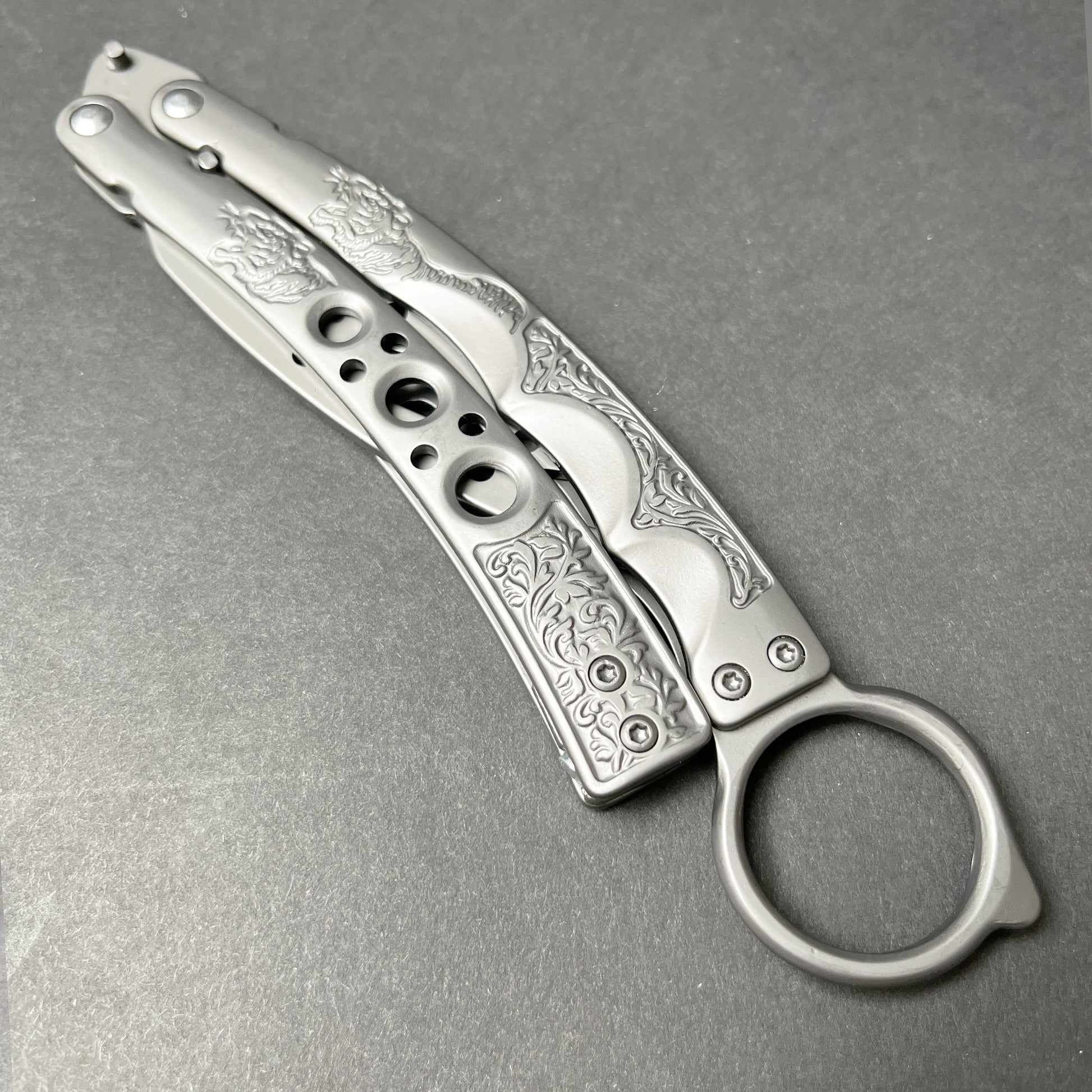 4.13" Silver Blade & 5.25" Chrome Handle Butterfly Trainer
