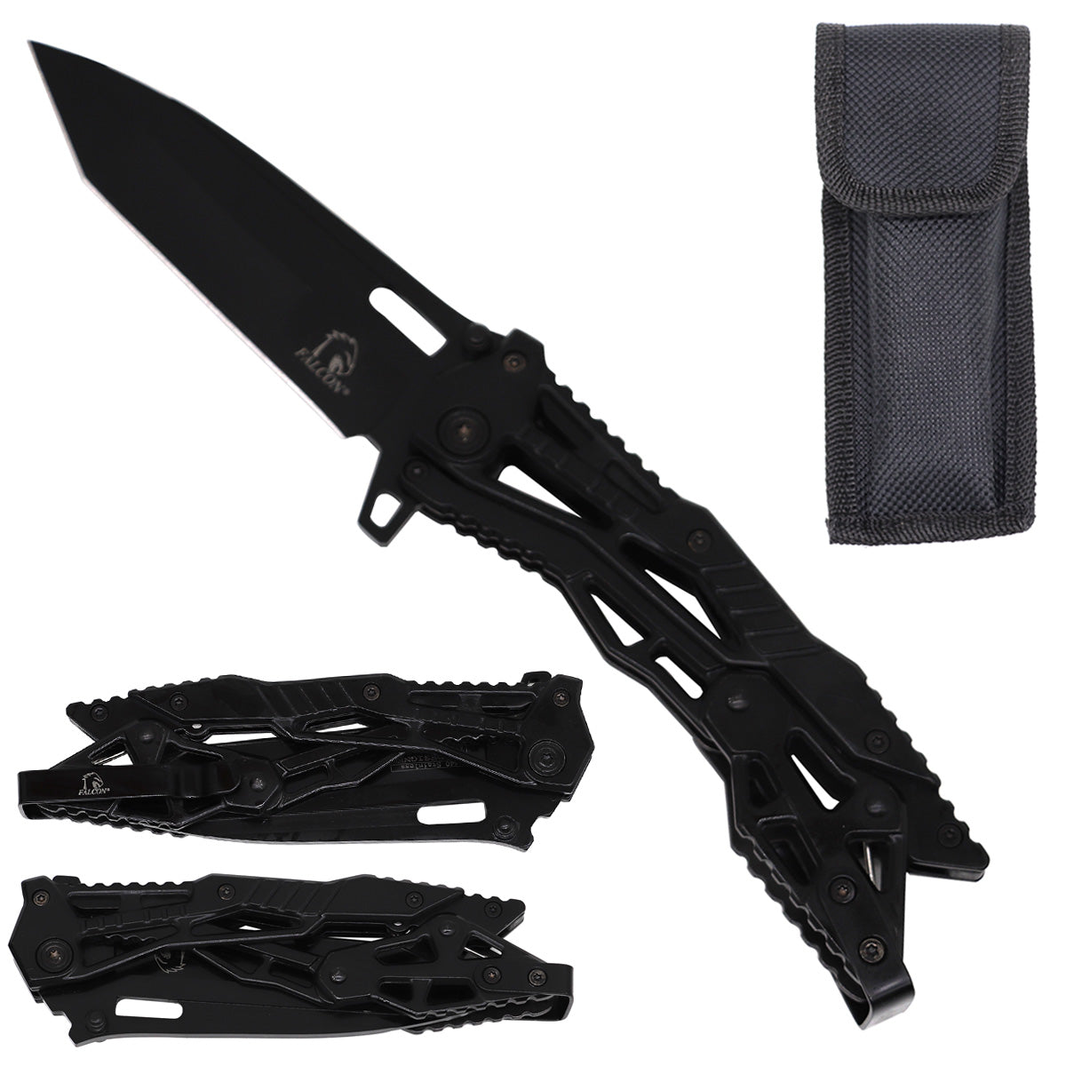 Falcon Black Spring Assisted Pocket Knife folding pocket knife product photo